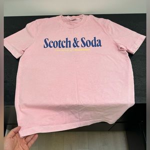 Scotch and soda pink logo double XXL T-shirt but fits like a XL